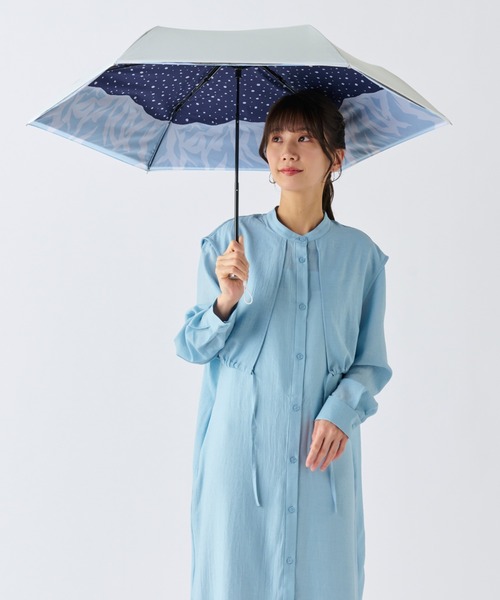 遮光 晴雨兼用 折りたたみ日傘 断熱パラソル 'ハニカム プリント