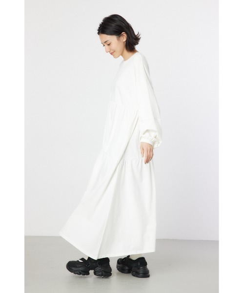 RODEO CROWNS WIDE BOWL（ロデオクラウンズワイドボウル）の「ネームパッチティアードマキシワンピース（ワンピース・レディース・ブラック/クリアレッド/オフホワイト/ターコイズブルー・FREE）」の11枚目の写真