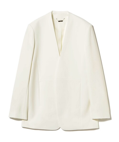 EFFE BEAMS(エッフェビームス)の「クレープ ノーカラージャケット(ノーカラージャケット・レディース・オフホワイト・36/38)」の7枚目の写真