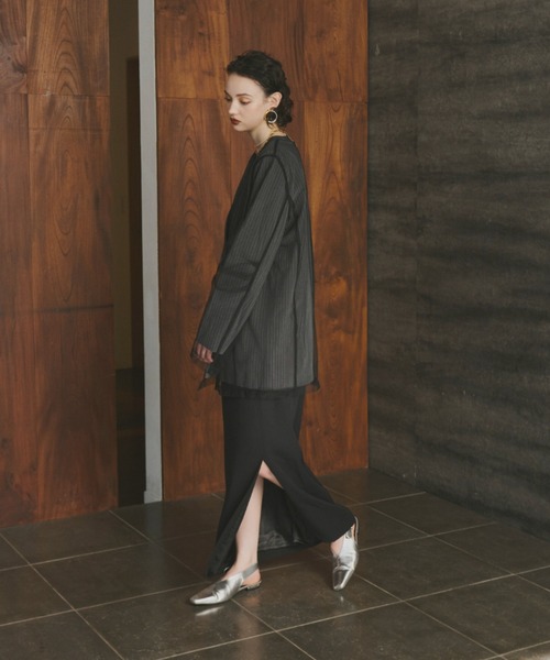 セール】stripe layered tulle jacket ストライプレイヤード