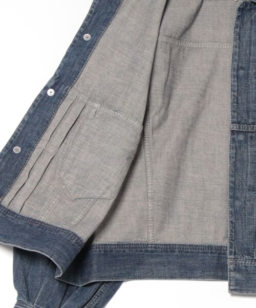 H.A.K(ハク)の「ビジューモチーフ+ドレープデニムGジャン(デニムジャケット・レディース・ブルー/ネイビー・FREE)」の6枚目の写真