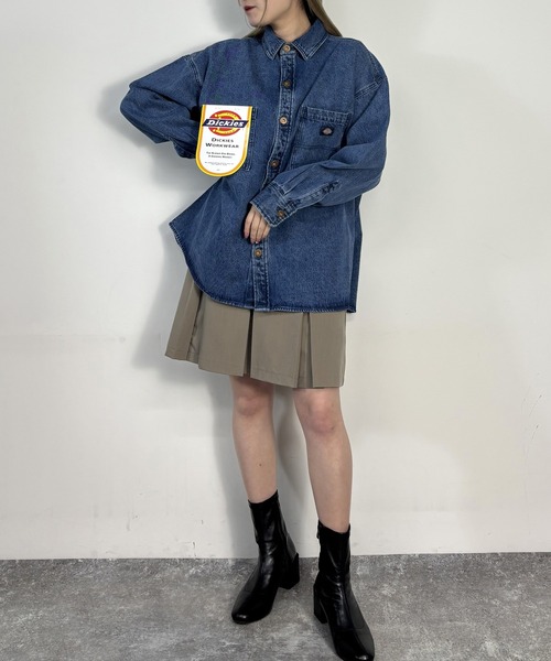 Dickies(ディッキーズ)の「【Dickies】デニムワイドシャツジャケット(その他アウター・レディース・オフホワイト/ブラック/ブルー・MEDIUM)」の20枚目の写真