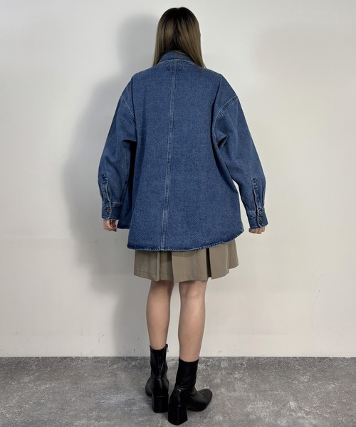 Dickies(ディッキーズ)の「【Dickies】デニムワイドシャツジャケット(その他アウター・レディース・オフホワイト/ブラック/ブルー・MEDIUM)」の19枚目の写真