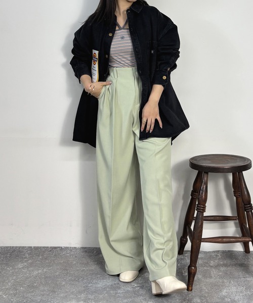 Dickies(ディッキーズ)の「【Dickies】デニムワイドシャツジャケット(その他アウター・レディース・オフホワイト/ブラック/ブルー・MEDIUM)」の17枚目の写真
