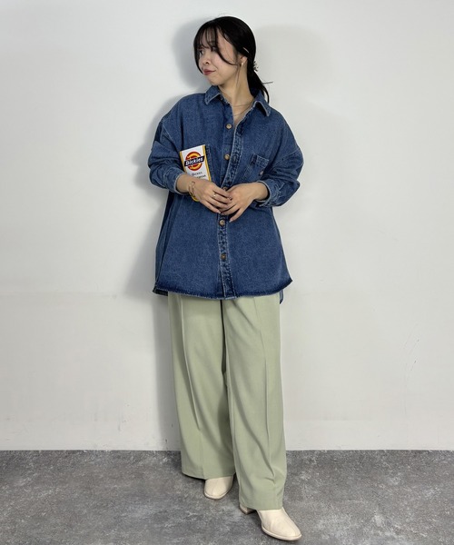 Dickies(ディッキーズ)の「【Dickies】デニムワイドシャツジャケット(その他アウター・レディース・オフホワイト/ブラック/ブルー・MEDIUM)」の16枚目の写真