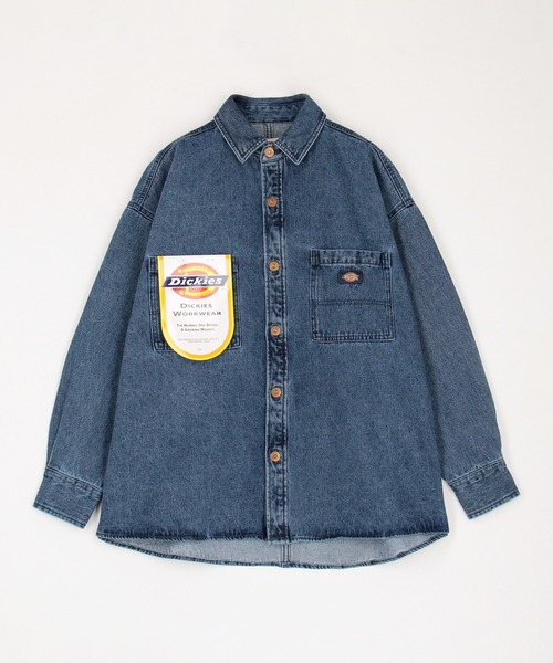 Dickies(ディッキーズ)の「【Dickies】デニムワイドシャツジャケット(その他アウター・レディース・オフホワイト/ブラック/ブルー・MEDIUM)」の14枚目の写真