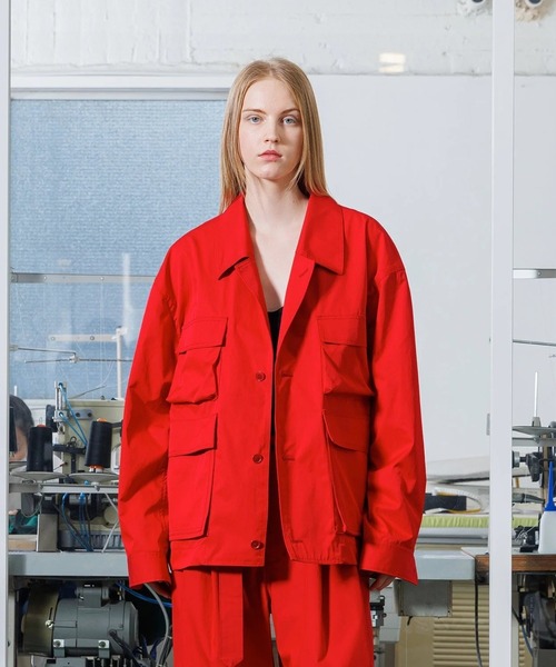 VOAAOV(ヴォアーブ)の「【VOAAOV】BIO TWILL Work Shirt Jacket(その他アウター・メンズ・レッド/ブラック/ライトブラウン・1)」の3枚目の写真