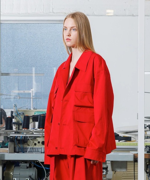 VOAAOV(ヴォアーブ)の「【VOAAOV】BIO TWILL Work Shirt Jacket(その他アウター・メンズ・レッド/ブラック/ライトブラウン・1)」の5枚目の写真