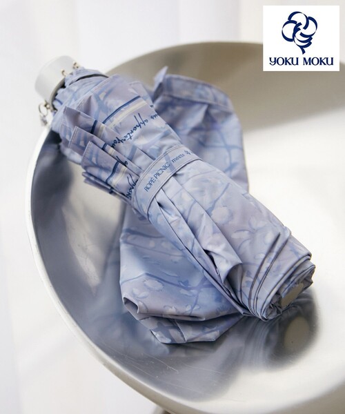 ROPE' PICNIC（ロペピクニック）の「【YOKU MOKU/ヨックモック×ROPE' PICNIC】折り畳み傘/晴雨兼用（折りたたみ傘・レディース・キナリ/ブルー系その他4・FREE）」の2枚目の写真