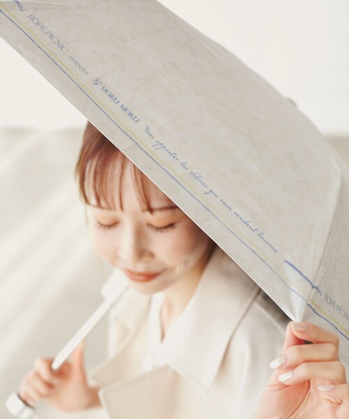ROPE' PICNIC（ロペピクニック）の「【YOKU MOKU/ヨックモック×ROPE' PICNIC】折り畳み傘/晴雨兼用（折りたたみ傘・レディース・キナリ/ブルー系その他4・FREE）」の12枚目の写真