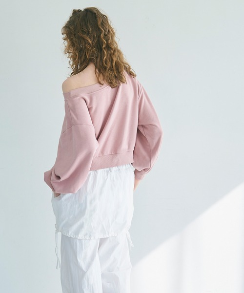 coca（coca）（コカ）の「【WEB限定セール】裏毛 オフショルダースウェット（スウェット・レディース・グレー/ピンク/アイボリー/チャコール・S/M/L）」の9枚目の写真