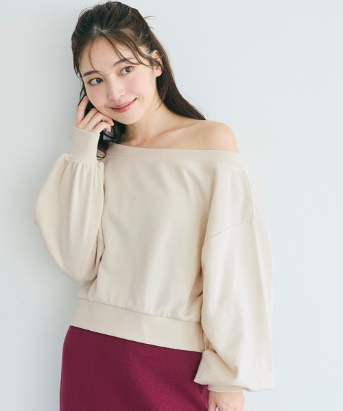 coca（coca）（コカ）の「【WEB限定セール】裏毛 オフショルダースウェット（スウェット・レディース・グレー/ピンク/アイボリー/チャコール・S/M/L）」の12枚目の写真