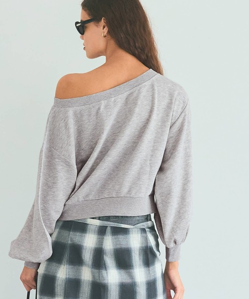 coca（coca）（コカ）の「【WEB限定セール】裏毛 オフショルダースウェット（スウェット・レディース・グレー/ピンク/アイボリー/チャコール・S/M/L）」の18枚目の写真