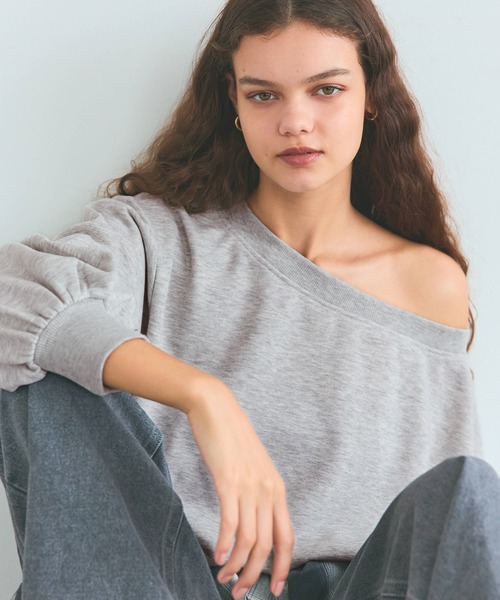 coca（coca）（コカ）の「【WEB限定セール】裏毛 オフショルダースウェット（スウェット・レディース・グレー/ピンク/アイボリー/チャコール・S/M/L）」の20枚目の写真