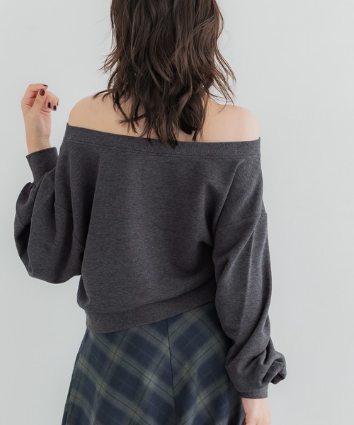 coca（coca）（コカ）の「【WEB限定セール】裏毛 オフショルダースウェット（スウェット・レディース・グレー/ピンク/アイボリー/チャコール・S/M/L）」の22枚目の写真