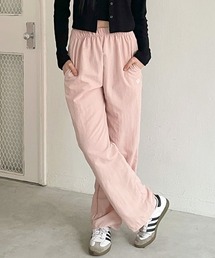 A'GEM/9 × .kom 『muah muah/ムーアムーア』 STITCH COOLING WIDE BANDING PANTS/ステッチ クーリングワイド バンディングパンツ
