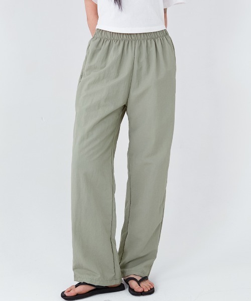 muahmuah(ムーアムーア)の「A'GEM/9 × .kom 『muah muah/ムーアムーア』 STITCH COOLING WIDE BANDING PANTS/ステッチ クーリングワイド バンディングパンツ(その他パンツ・レディース・ブラック/カーキ/ベージュ/ピンク・FREE)」の13枚目の写真