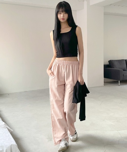 muahmuah(ムーアムーア)の「A'GEM/9 × .kom 『muah muah/ムーアムーア』 STITCH COOLING WIDE BANDING PANTS/ステッチ クーリングワイド バンディングパンツ(その他パンツ・レディース・ブラック/カーキ/ベージュ/ピンク・FREE)」の20枚目の写真
