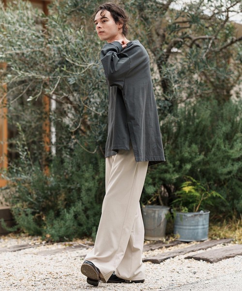 パンツ・ボトムスその他 HUECLOSET Painting Button Wide Pants SE517 mp13310-Seersucker Wide Straight Pants ワイドストレート
