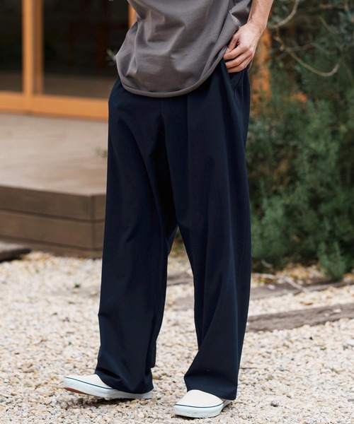 パンツ sok813311 mp13310-Seersucker Wide Straight Pants ワイドストレート