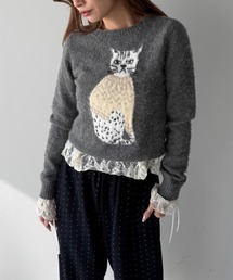 SANSeLF | 【SANSeLF】 キャットグラフィックニット sanw25a012(ニット/セーター)