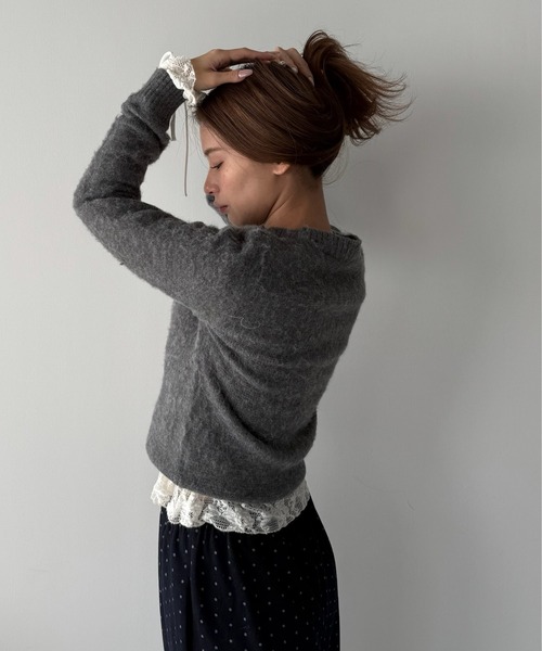 SANSeLF（サンセルフ）の「【SANSeLF】 キャットグラフィックニット sanw25a012（ニット/セーター・レディース・グレー/ブラウン・FREE）」の7枚目の写真