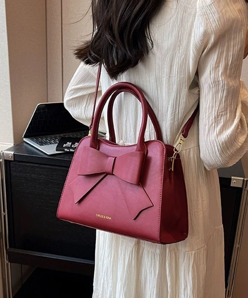 c.u.l（シーユーエル）の「2WAY リボンデザイン フェイクレザーボストンバッグ cula1084（ハンドバッグ・レディース・レッド/ブラック・FREE）」の11枚目の写真