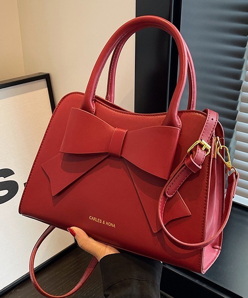 c.u.l（シーユーエル）の「2WAY リボンデザイン フェイクレザーボストンバッグ cula1084（ハンドバッグ・レディース・レッド/ブラック・FREE）」の16枚目の写真