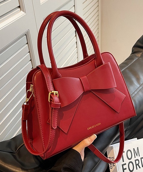 c.u.l（シーユーエル）の「2WAY リボンデザイン フェイクレザーボストンバッグ cula1084（ハンドバッグ・レディース・レッド/ブラック・FREE）」の17枚目の写真