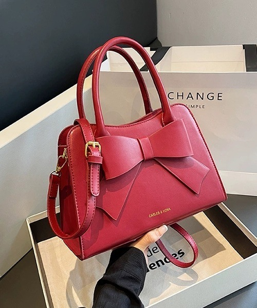 c.u.l（シーユーエル）の「2WAY リボンデザイン フェイクレザーボストンバッグ cula1084（ハンドバッグ・レディース・レッド/ブラック・FREE）」の20枚目の写真