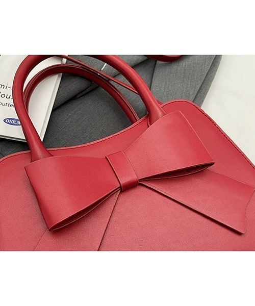 c.u.l（シーユーエル）の「2WAY リボンデザイン フェイクレザーボストンバッグ cula1084（ハンドバッグ・レディース・レッド/ブラック・FREE）」の22枚目の写真