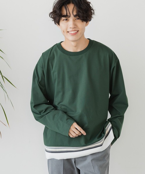 セール】サラサラ快適DRYキリカエT/長袖/147303（Tシャツ/カットソー