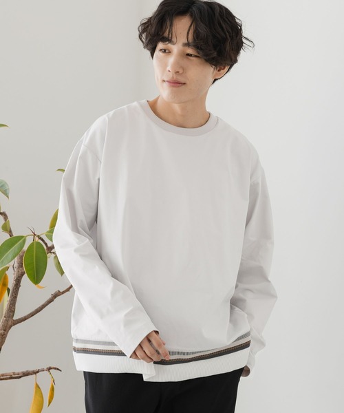 GLOBAL WORK(グローバルワーク)の「サラサラ快適DRYキリカエT/長袖/147303(Tシャツ/カットソー・メンズ・チャコールグレー/ライトブルー/カーキ/ライトグレー/ネイビー・LARGE/X-LARGE/MEDIUM/SMALL)」の2枚目の写真