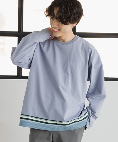 GLOBAL WORK(グローバルワーク)の「サラサラ快適DRYキリカエT/長袖/147303(Tシャツ/カットソー・メンズ・チャコールグレー/ライトブルー/カーキ/ライトグレー/ネイビー・LARGE/X-LARGE/MEDIUM/SMALL)」の4枚目の写真