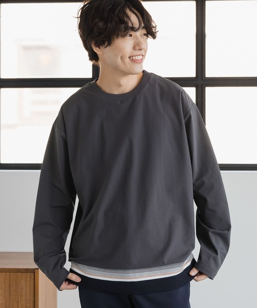 セール】サラサラ快適DRYキリカエT/長袖/147303（Tシャツ/カットソー