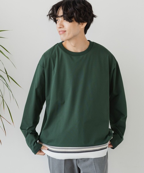 セール】サラサラ快適DRYキリカエT/長袖/147303（Tシャツ/カットソー