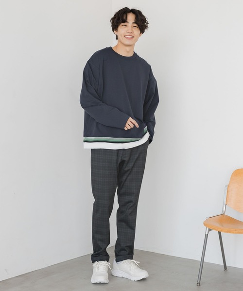 GLOBAL WORK(グローバルワーク)の「サラサラ快適DRYキリカエT/長袖/147303(Tシャツ/カットソー・メンズ・チャコールグレー/ライトブルー/カーキ/ライトグレー/ネイビー・LARGE/X-LARGE/MEDIUM/SMALL)」の20枚目の写真