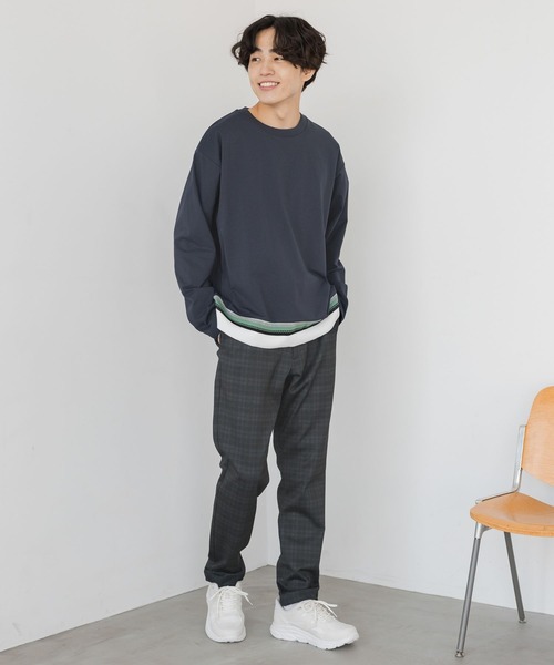 GLOBAL WORK(グローバルワーク)の「サラサラ快適DRYキリカエT/長袖/147303(Tシャツ/カットソー・メンズ・チャコールグレー/ライトブルー/カーキ/ライトグレー/ネイビー・LARGE/X-LARGE/MEDIUM/SMALL)」の21枚目の写真