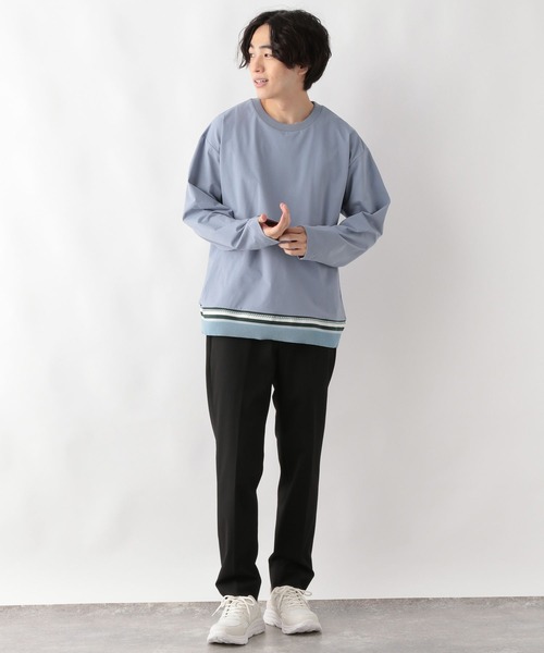 GLOBAL WORK(グローバルワーク)の「サラサラ快適DRYキリカエT/長袖/147303(Tシャツ/カットソー・メンズ・チャコールグレー/ライトブルー/カーキ/ライトグレー/ネイビー・LARGE/X-LARGE/MEDIUM/SMALL)」の6枚目の写真