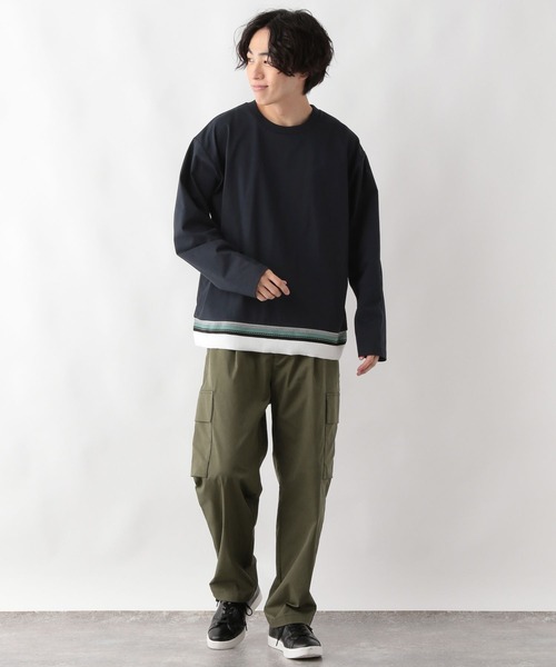GLOBAL WORK(グローバルワーク)の「サラサラ快適DRYキリカエT/長袖/147303(Tシャツ/カットソー・メンズ・チャコールグレー/ライトブルー/カーキ/ライトグレー/ネイビー・LARGE/X-LARGE/MEDIUM/SMALL)」の8枚目の写真