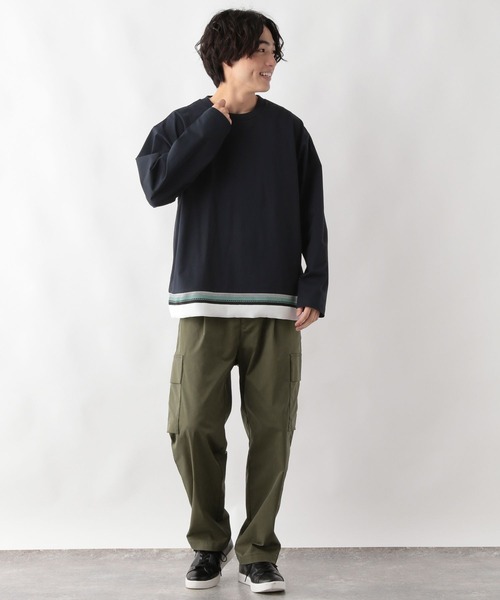 GLOBAL WORK(グローバルワーク)の「サラサラ快適DRYキリカエT/長袖/147303(Tシャツ/カットソー・メンズ・チャコールグレー/ライトブルー/カーキ/ライトグレー/ネイビー・LARGE/X-LARGE/MEDIUM/SMALL)」の9枚目の写真