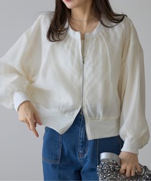 【ZOZO限定】オーガンジーレイヤードWZIPショートカーデ