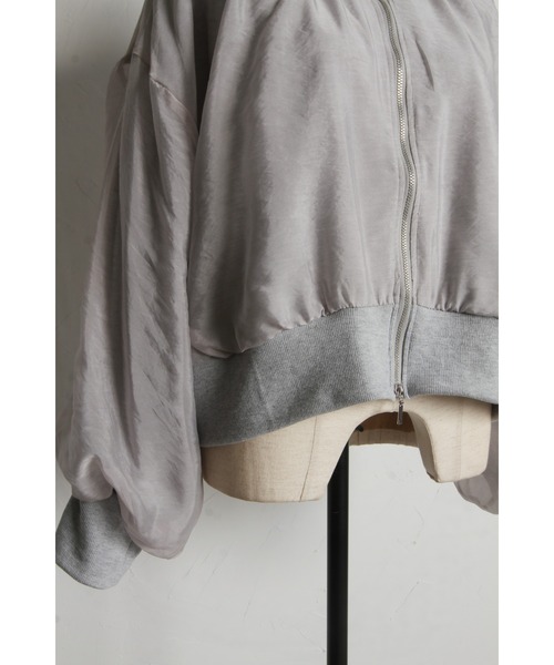 ZOZO限定】オーガンジーレイヤードWZIPショートカーデ