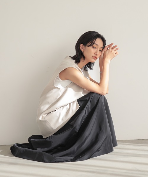 セール】[セットアップ対応]パウダリーツイルジレ【サスティナブル