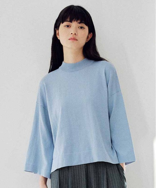 MEDE19F（メデジュウキュウ）の「ＭＥＤＥ１９Ｆ　三子糸のＴニットトップス（ニット/セーター・レディース・ホワイト/ブラック/ブルー・M/L/LL/3L）」の3枚目の写真