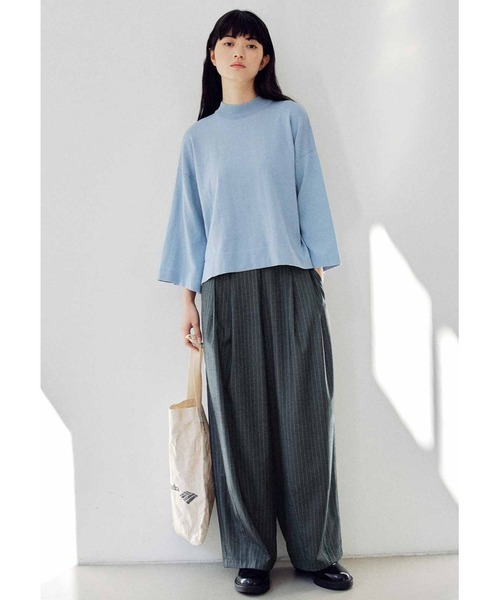 MEDE19F（メデジュウキュウ）の「ＭＥＤＥ１９Ｆ　三子糸のＴニットトップス（ニット/セーター・レディース・ホワイト/ブラック/ブルー・M/L/LL/3L）」の4枚目の写真