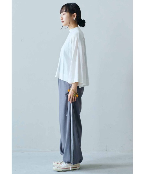 MEDE19F（メデジュウキュウ）の「ＭＥＤＥ１９Ｆ　三子糸のＴニットトップス（ニット/セーター・レディース・ホワイト/ブラック/ブルー・M/L/LL/3L）」の9枚目の写真