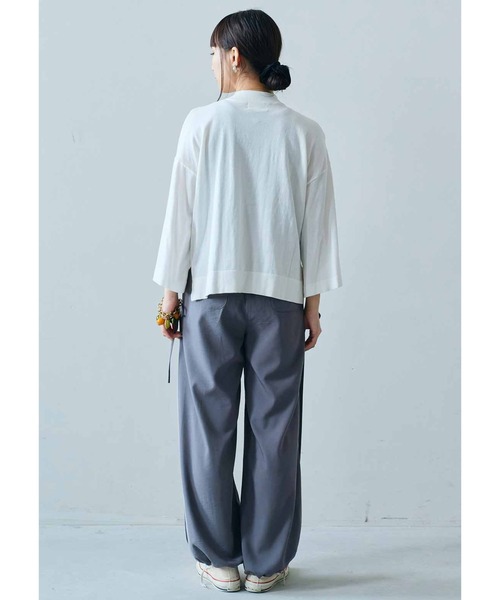 MEDE19F（メデジュウキュウ）の「ＭＥＤＥ１９Ｆ　三子糸のＴニットトップス（ニット/セーター・レディース・ホワイト/ブラック/ブルー・M/L/LL/3L）」の10枚目の写真