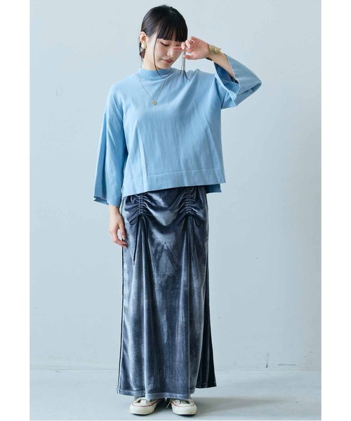 MEDE19F（メデジュウキュウ）の「ＭＥＤＥ１９Ｆ　三子糸のＴニットトップス（ニット/セーター・レディース・ホワイト/ブラック/ブルー・M/L/LL/3L）」の5枚目の写真