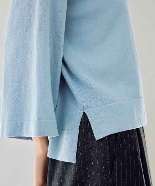 MEDE19F（メデジュウキュウ）の「ＭＥＤＥ１９Ｆ　三子糸のＴニットトップス（ニット/セーター・レディース・ホワイト/ブラック/ブルー・M/L/LL/3L）」の14枚目の写真